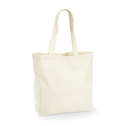 Natural White large gusseted cotton bag 140 g/m² with custom logo print