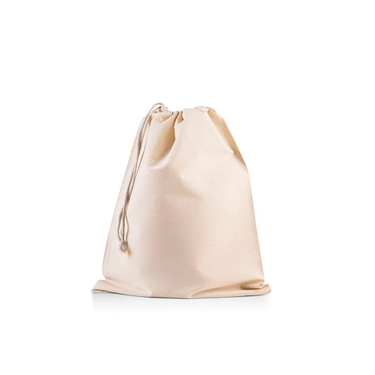 Bolsa de algodón con cordón y cierre de cuerda en un lado, 140 g/m², 40 x 50 cm