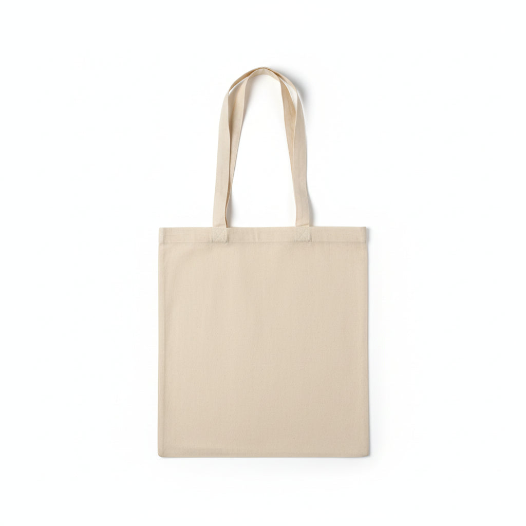 Natural Recycled Cotton Flat Bag 38 x 42 cm (140 g/m²) with custom print