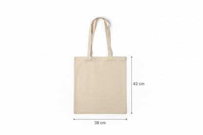 Natural Recycled Cotton Flat Bag 38 x 42 cm (140 g/m²) with custom print