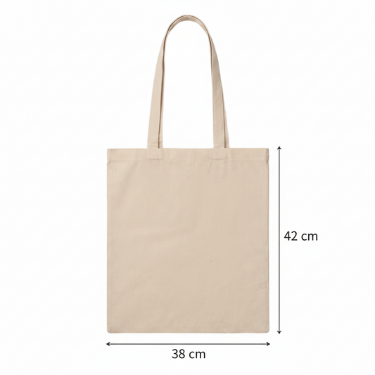 Natural_White_Cotton_Tote_Bag with custom print_180_gm_38x42_cm