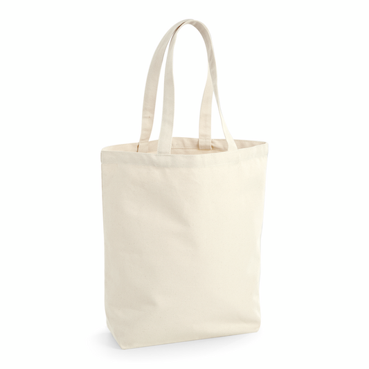 Natural Fairtrade Cotton Camden Shopper, 407 g/m² cotton canvas, 28 × 38 × 12 cm, for custom logo print