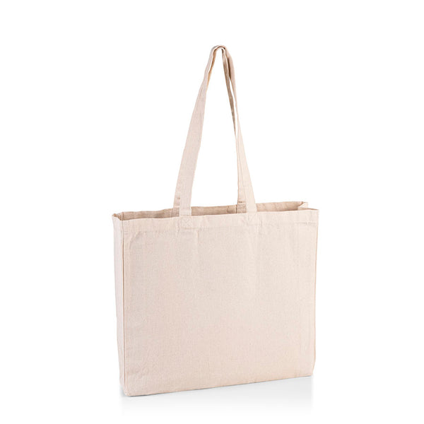 Shopper in Cotone Naturale Orizzontale Personalizzata (220 g/m², 42×38 cm, soffietti laterali e sul fondo)