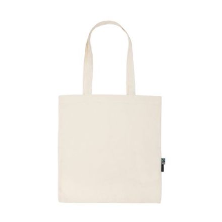 Nature lightweight organic cotton tote bag 120 g/m² with custom logo print
