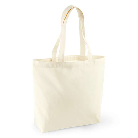 Natural White gusseted organic cotton shopper 170 g/m² with custom logo print
