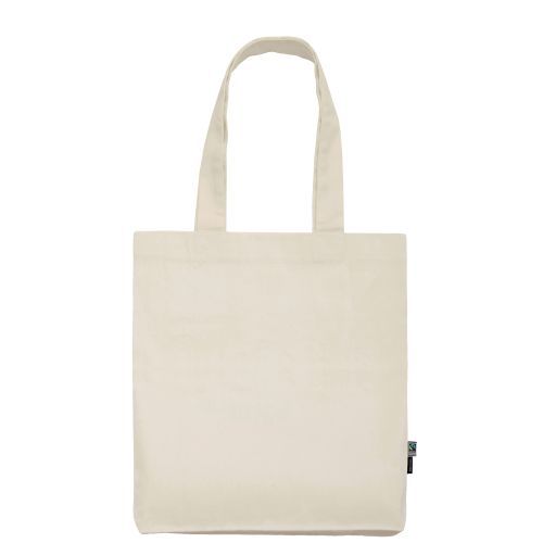 Bolsa Natural de twill de algodón orgánico y Fairtrade con estampado de logo
