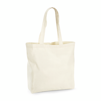 Bolsa maxi de algodón orgánico con fuelle en color natural, 35 x 39 cm, 200 g/m², para impresión personalizada