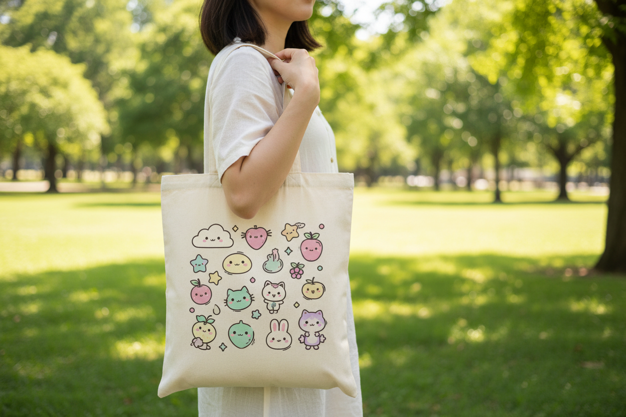 Bomuldspose med ensidigt snoretræk og logotryk (140 g/m²)