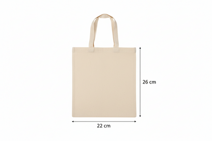 Small Cotton Bag with custom print 22 x 26 cm (140 g/m²) - Natural