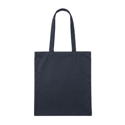 Navy cotton tote bag with logo print, 220 g/m², 38 × 42 cm