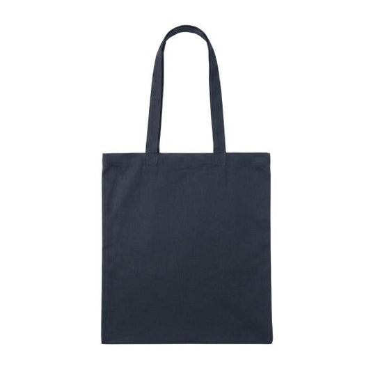 Laivastonsininen puuvillainen kangaskassi logopainatuksella, 220 g/m², 38 × 42 cm