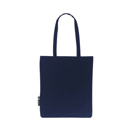 Navy lightweight organic cotton tote bag 120 g/m² with custom logo print