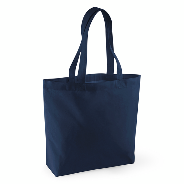 Navy Blue Organic Cotton Shopper 32 × 35 cm (170 g/m², GOTS, 12 cm Gusset)