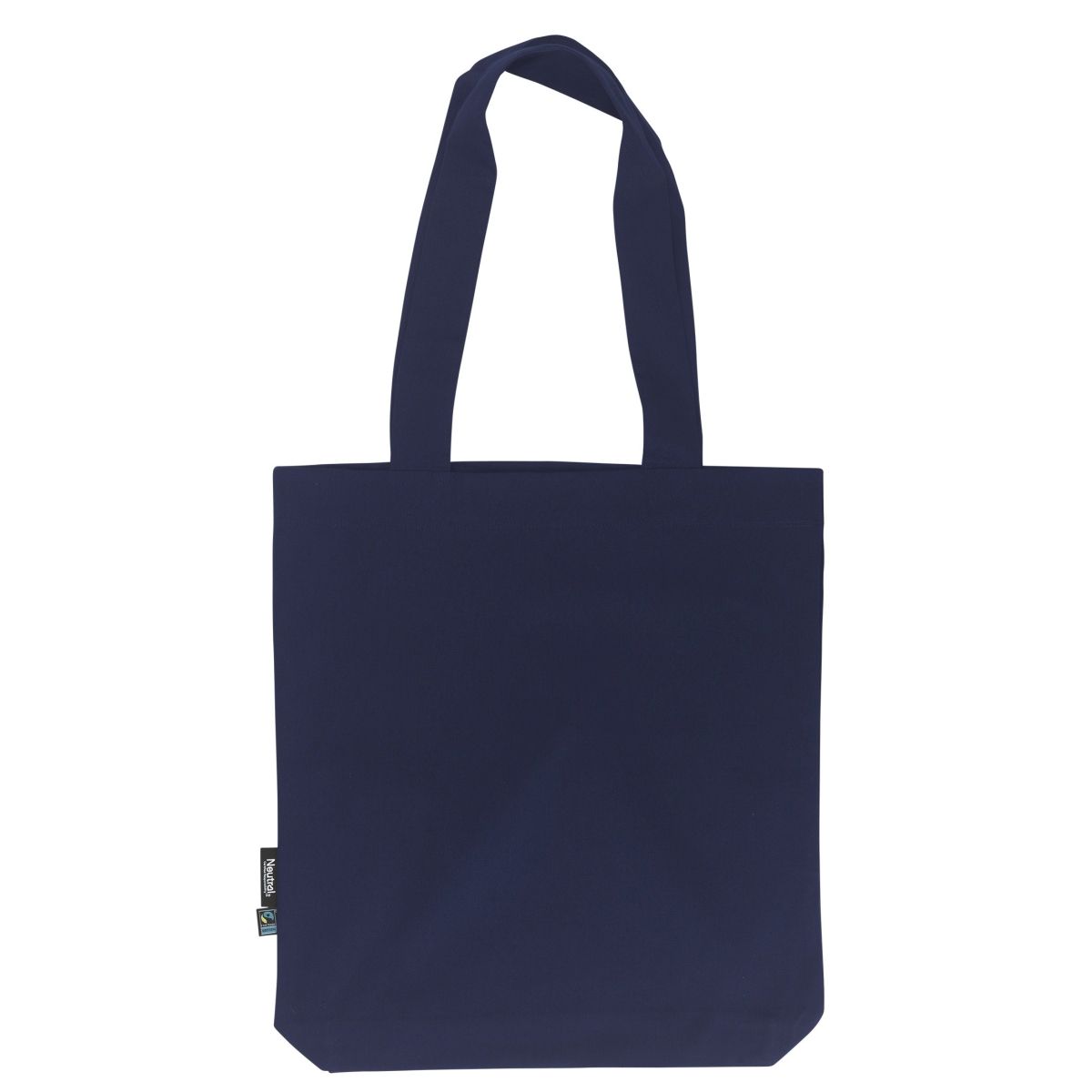 Shopper Blu Navy in twill di cotone biologico e Fairtrade con stampa logo