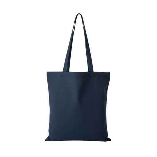 Navy Blue Cotton Tote Bag with Logo Print (220 g/m², 38×42 cm)