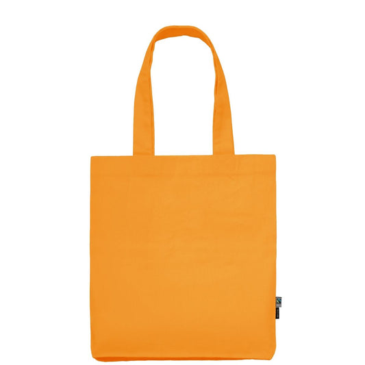 Shopper Arancione Okay in twill di cotone biologico e Fairtrade con stampa logo