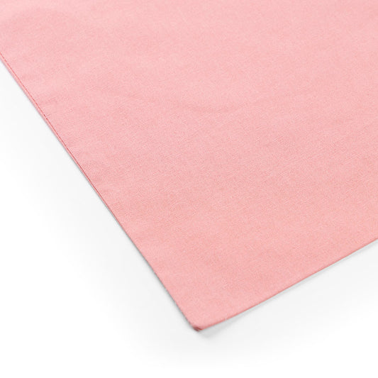 Detalle de cerca de una bolsa de tela rosa melocotón con estampado personalizado, 140 g/m²