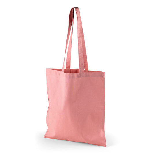 Bolsa de tela rosa melocotón con estampado personalizado, 140 g/m², 38 × 42 cm