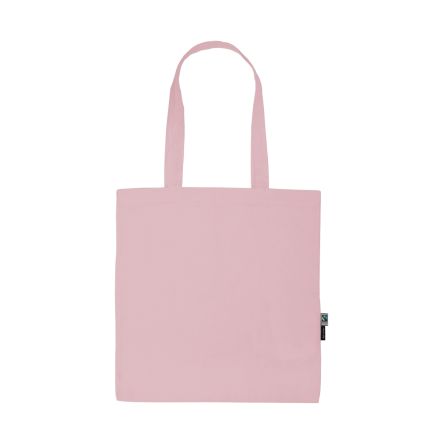 Light Pink lightweight organic cotton tote bag 120 g/m² with custom logo print