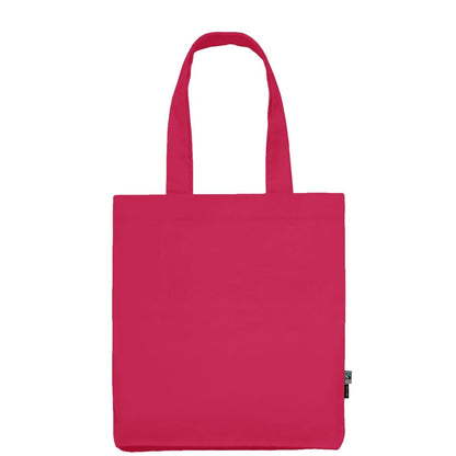 Bolsa Rosa de twill de algodón orgánico y Fairtrade con estampado de logo