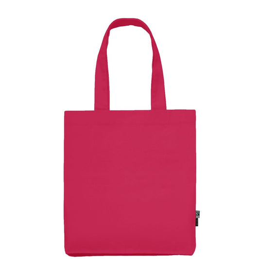 Shopper Rosa in twill di cotone biologico e Fairtrade con stampa logo
