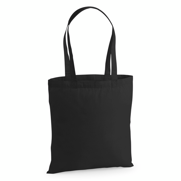 Sort premium-mulepose i bomuld 38 × 42 cm (200 g/m²)