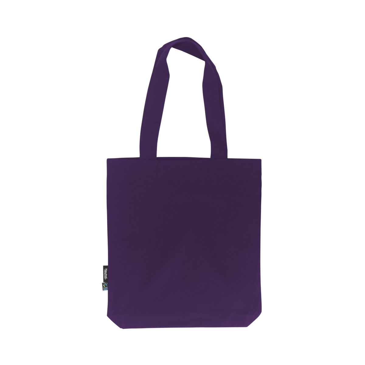Bolsa Morado de twill de algodón orgánico y Fairtrade con estampado de logo