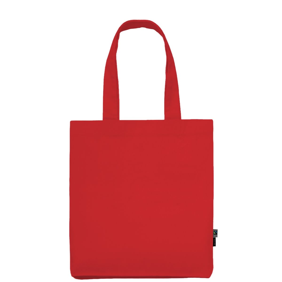 Bolsa Rojo de twill de algodón orgánico y Fairtrade con estampado de logo