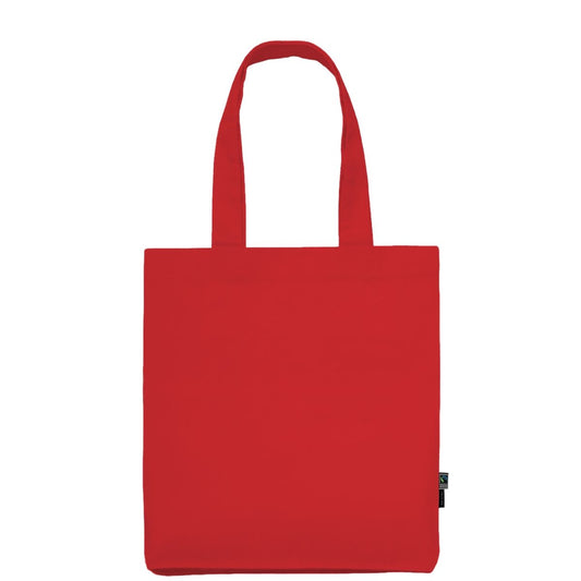 Shopper Rossa in twill di cotone biologico e Fairtrade con stampa logo