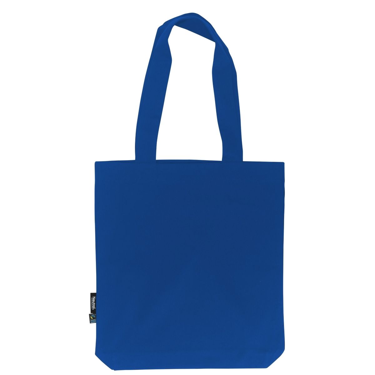 Bolsa Azul Real de twill de algodón orgánico y Fairtrade con estampado de logo