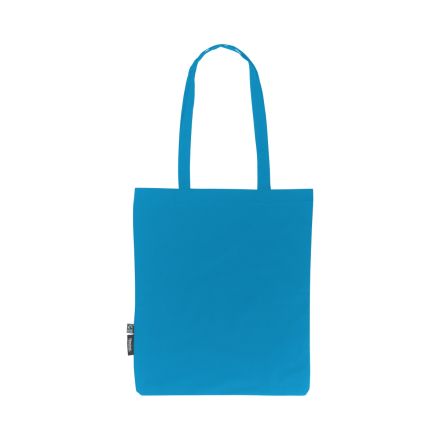 Sapphire lightweight organic cotton tote bag 120 g/m² with custom logo print