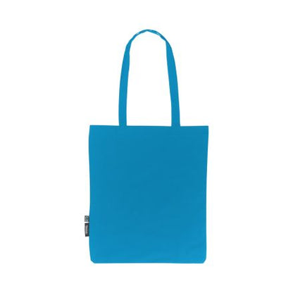 Sapphire lightweight organic cotton tote bag 120 g/m² with custom logo print