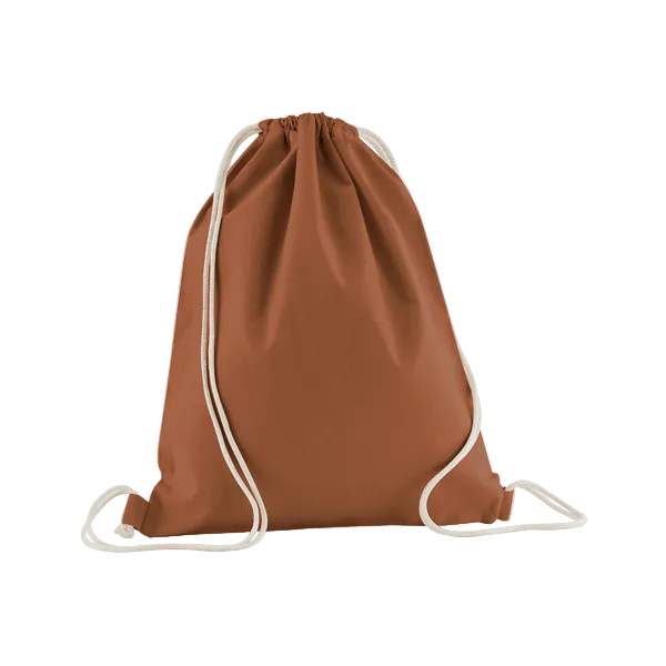 Terracotta Brown organic gymsac 140 g/m² with custom print W160