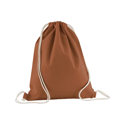 Terracotta Brown organic gymsac 140 g/m² with custom print W160