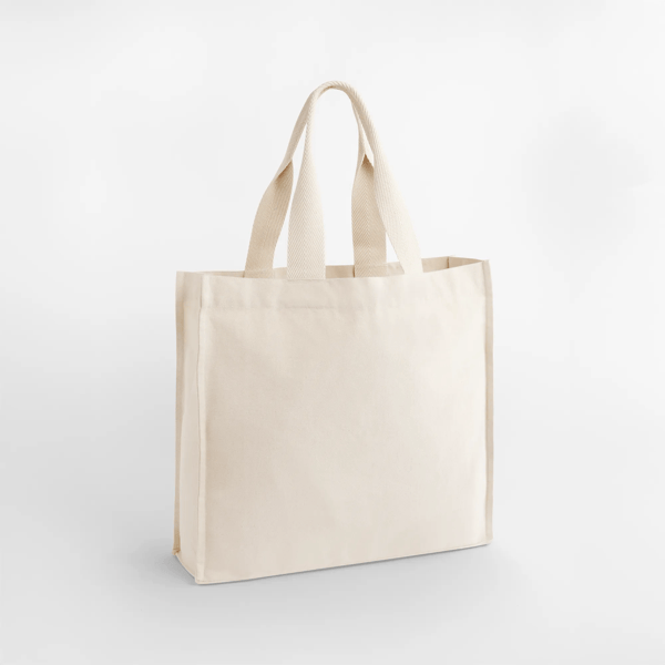 Natur Chevron Handle Shopper 45,5 × 39 × 12,5 cm (407 g/m², Genanvendt Bomuld)