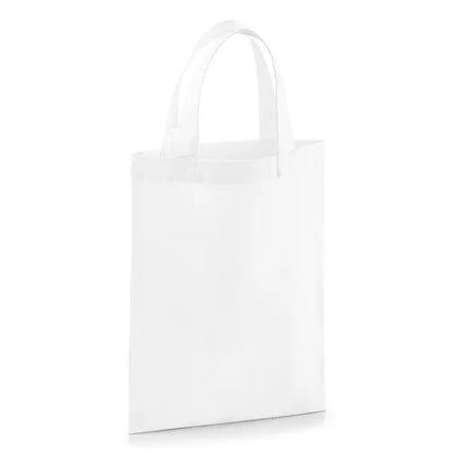 Hvid lille bomuldspose med eget logotryk, 140 g/m², 19 × 25 cm