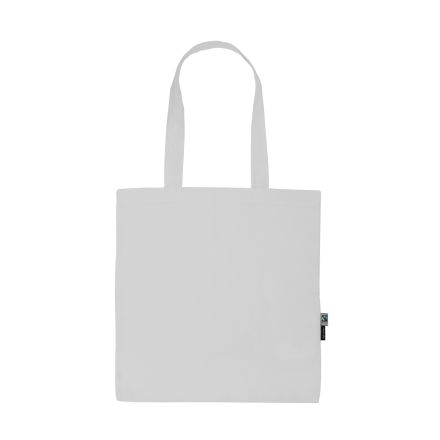 White lightweight organic cotton tote bag 120 g/m² with custom logo print