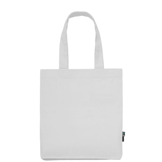 Shopper Bianca in twill di cotone biologico e Fairtrade con stampa logo