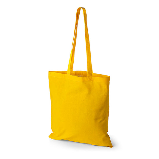 Bolsa de tela amarilla con estampado personalizado, 140 g/m², 38 × 42 cm