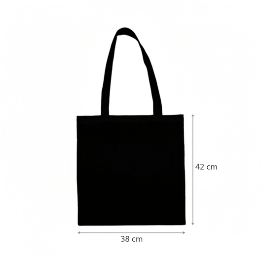 Black Cheap thin cotton tote bag with custom print 100 g m2