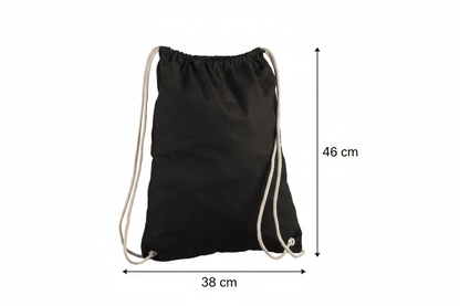 Bomullspåse med dragsko på en sida - med eget tryck (140 g/m²)