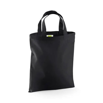 Svart mini bomullstygpåse med eget logotryck, 140 g/m², 26 × 32,5 cm
