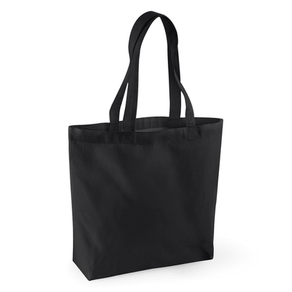Black gusseted organic cotton shopper 170 g/m² with custom logo print
