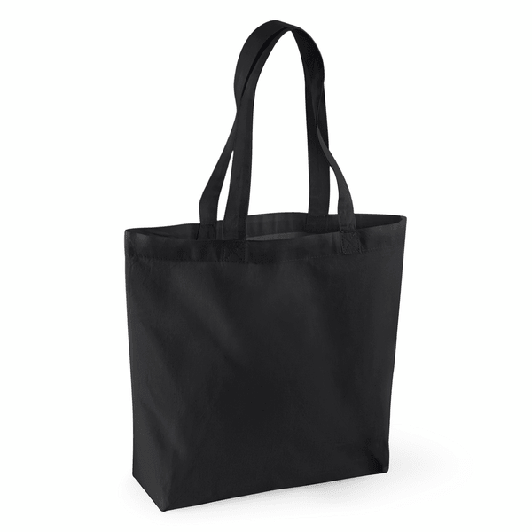 Black Organic Cotton Shopper 32 × 35 cm (170 g/m², GOTS, 12 cm Gusset)