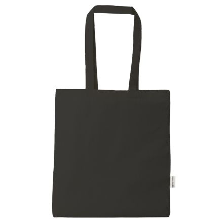 Sort økologisk bomuldsmulepose 38 × 42 cm (140 g/m²)