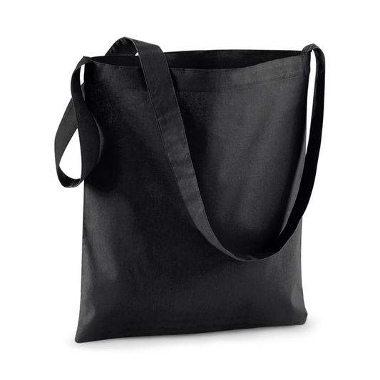 Bolsa Negra de Algodón con Bandolera y Estampado Personalizado, 140 g/m²
