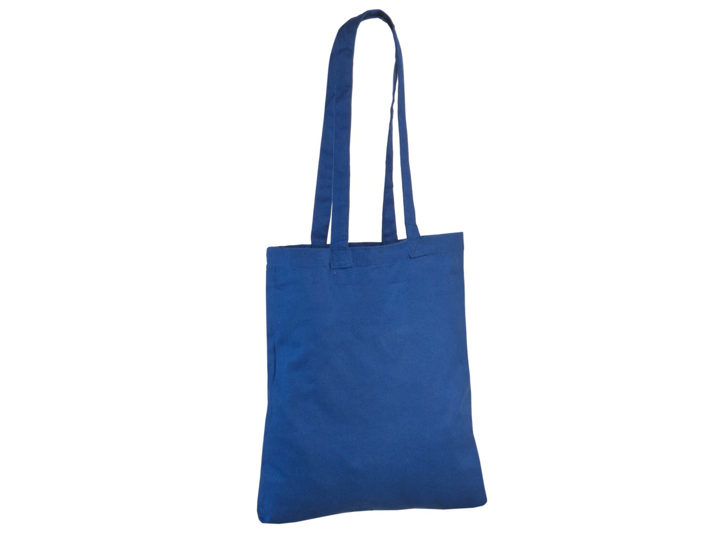 Blå tygkasse i bomull med logotryck (220 g/m², 38×42 cm)