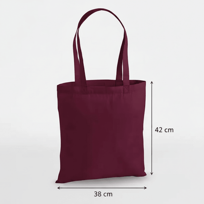 Burgundinpunainen premium-kangaskassi puuvillasta 38 × 42 cm (200 g/m²) – kuva 2