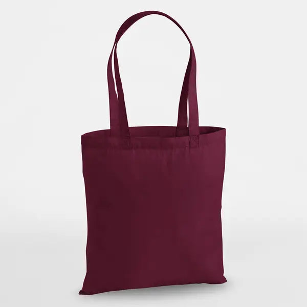 Burgundinpunainen premium-puuvillakassi, 38 × 42 cm, 200 g/m²