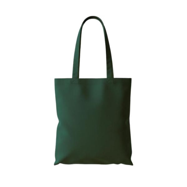 Mørkegrøn mulepose i bomuld med logotryk (140 g/m², 38×42 cm)